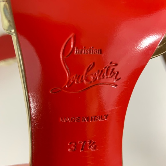 Christian Louboutin Gino nude gold T strap - Picture 8 of 8